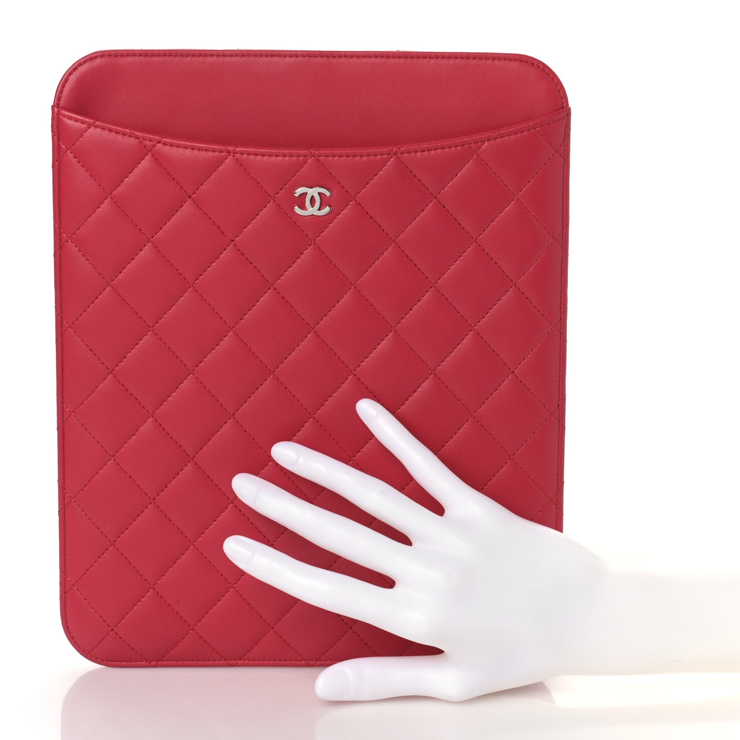 Lambskin Quilted iPad Case Sleeve Fuchsia