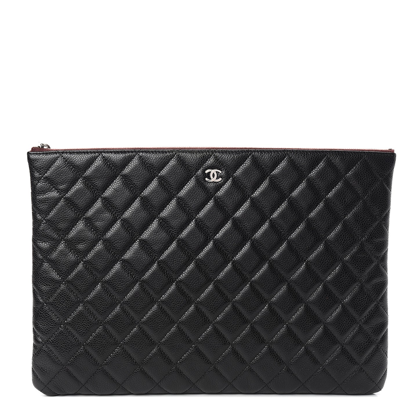 Caviar Quilted Large Cosmetic Case Black