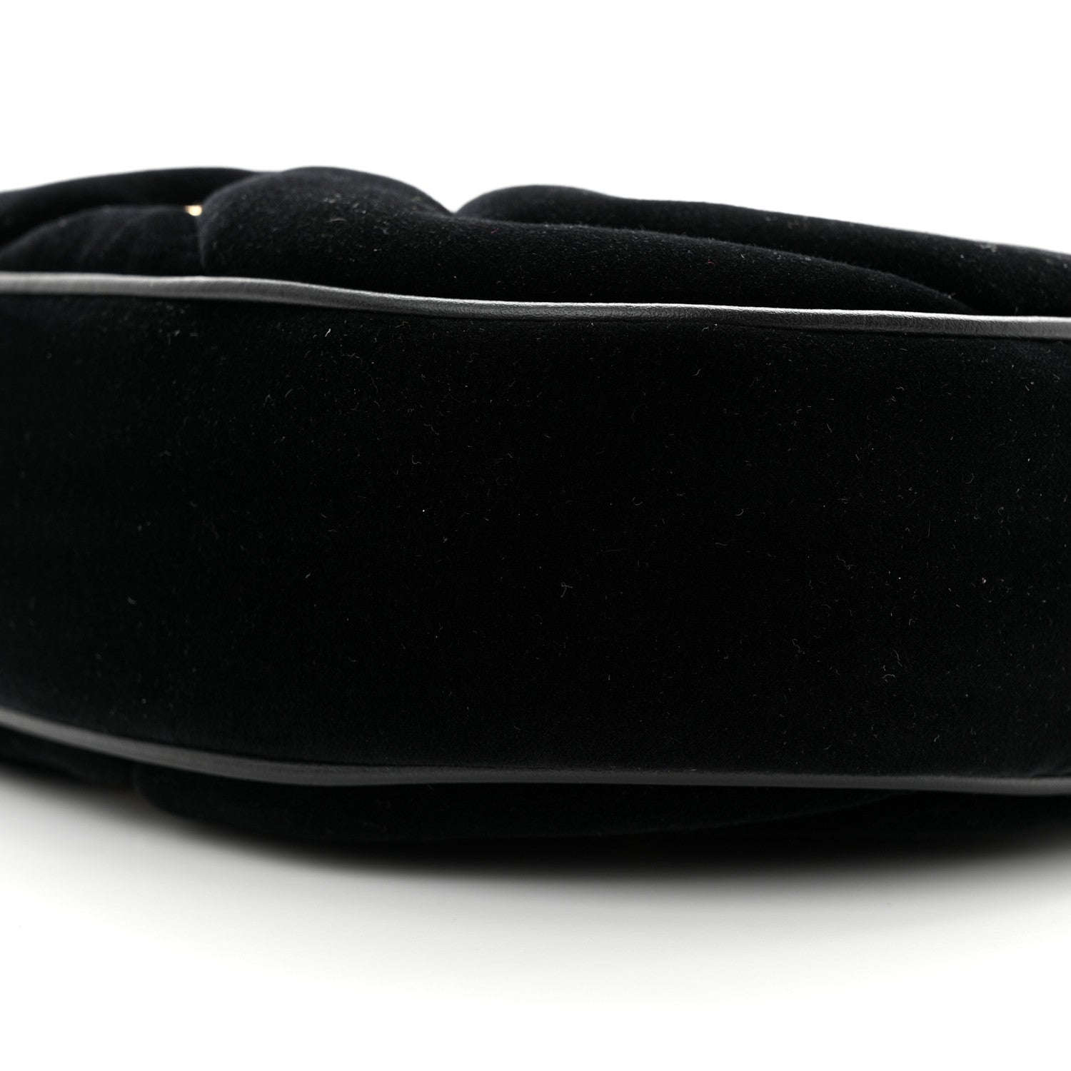 Gucci Velvet Matelasse Double G Studs Torchon GG Marmont Half Moon Hobo Black 9 of 9