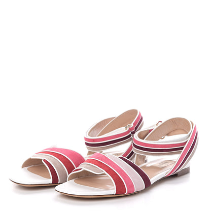 Valentino Garavani Nappa Suede Ankle Strap Flat Sandals 41 Pink Multicolor 3 of 6