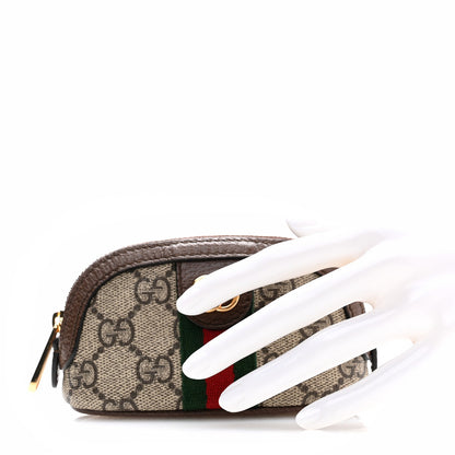 Gucci GG Supreme Monogram Web Ophidia Dome Key Pouch Beige New Acero 2 of 9