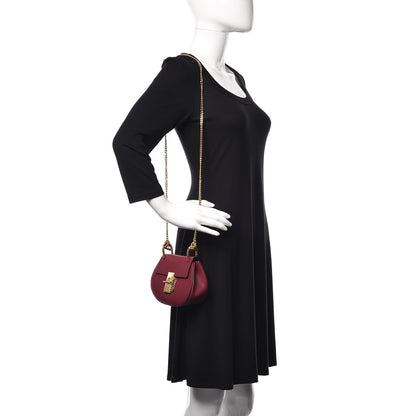 Chloe Grained Lambskin Nano Drew Shoulder Bag Wine Purple 2 of 9