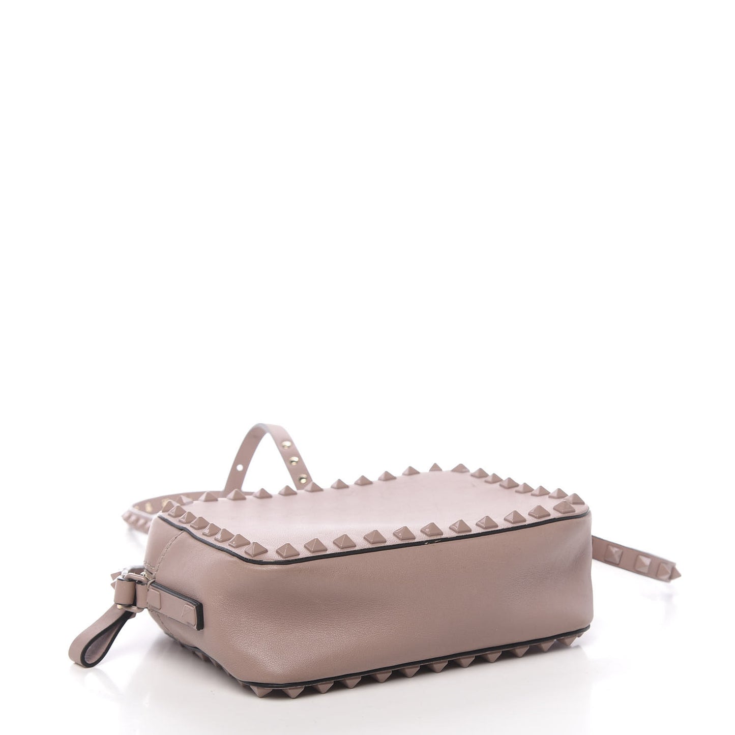 Calfskin Monochrome Rockstud Camera Crossbody Bag Poudre