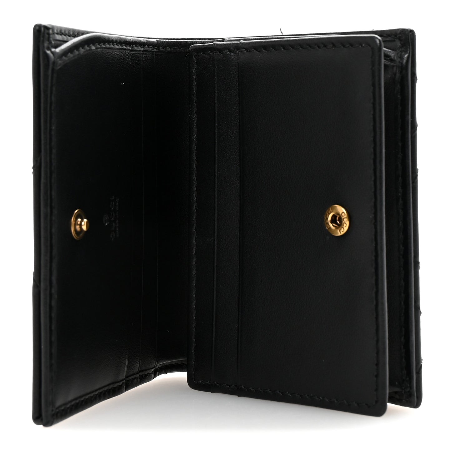 Calfskin Matelasse GG Marmont Card Case Wallet Black