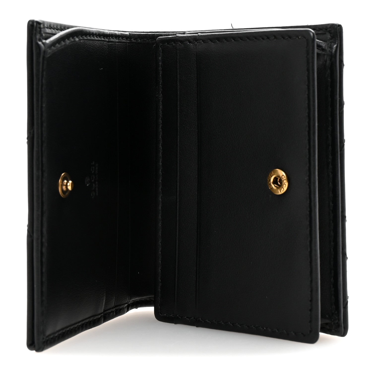 Gucci Calfskin Matelasse GG Marmont Card Case Wallet Black 5 of 8