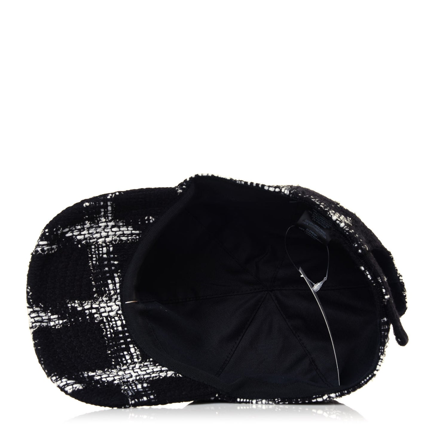 Tweed Cap Hat L Black White