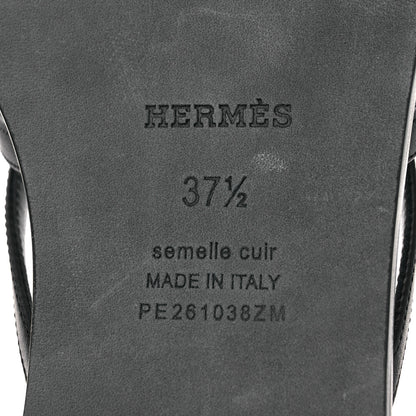 Hermes Calfskin Miss Sandals 37.5 Black 8 of 10