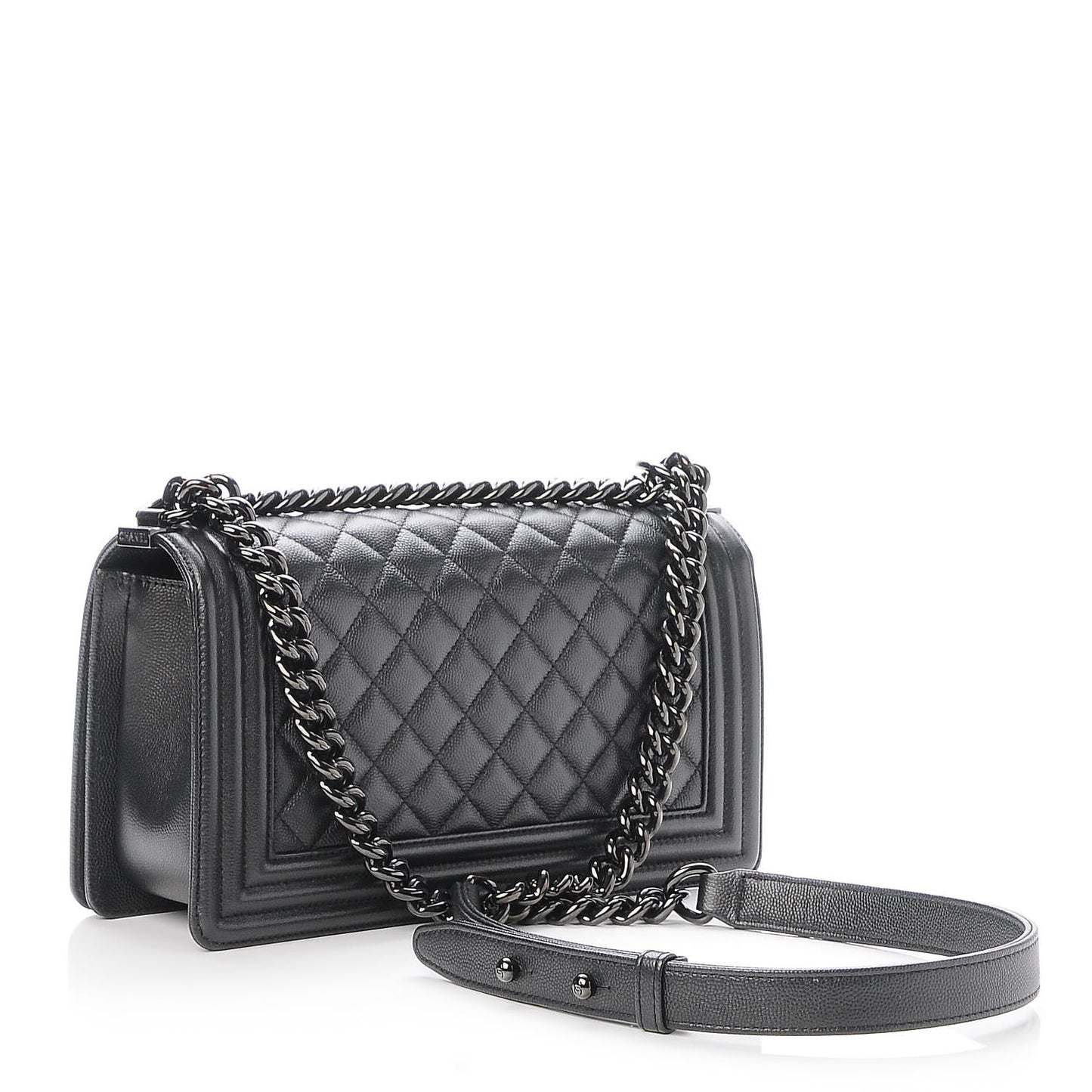 Caviar Quilted Medium Boy Flap So Black