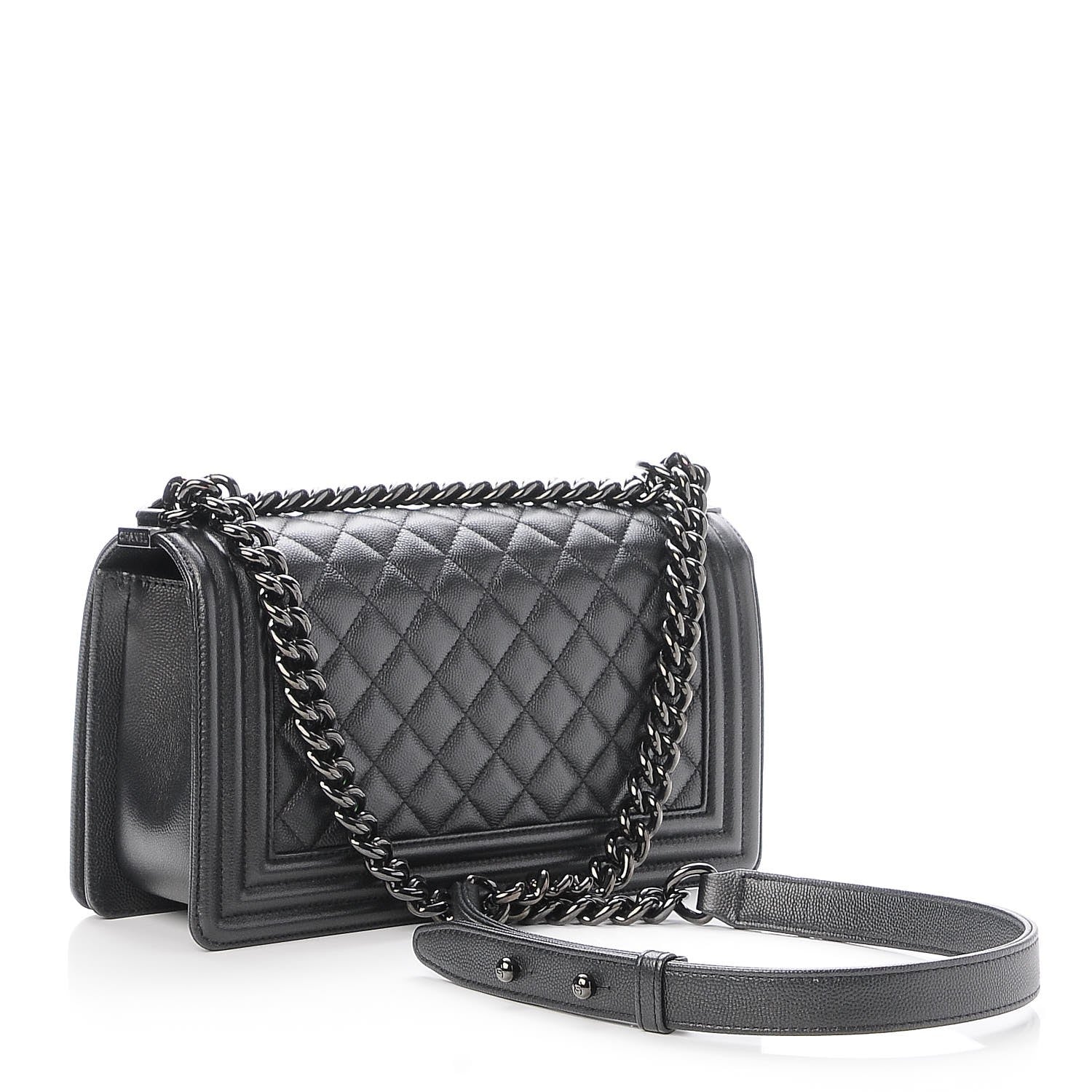 Chanel Caviar Quilted Medium Boy Flap So Black 4 of 9