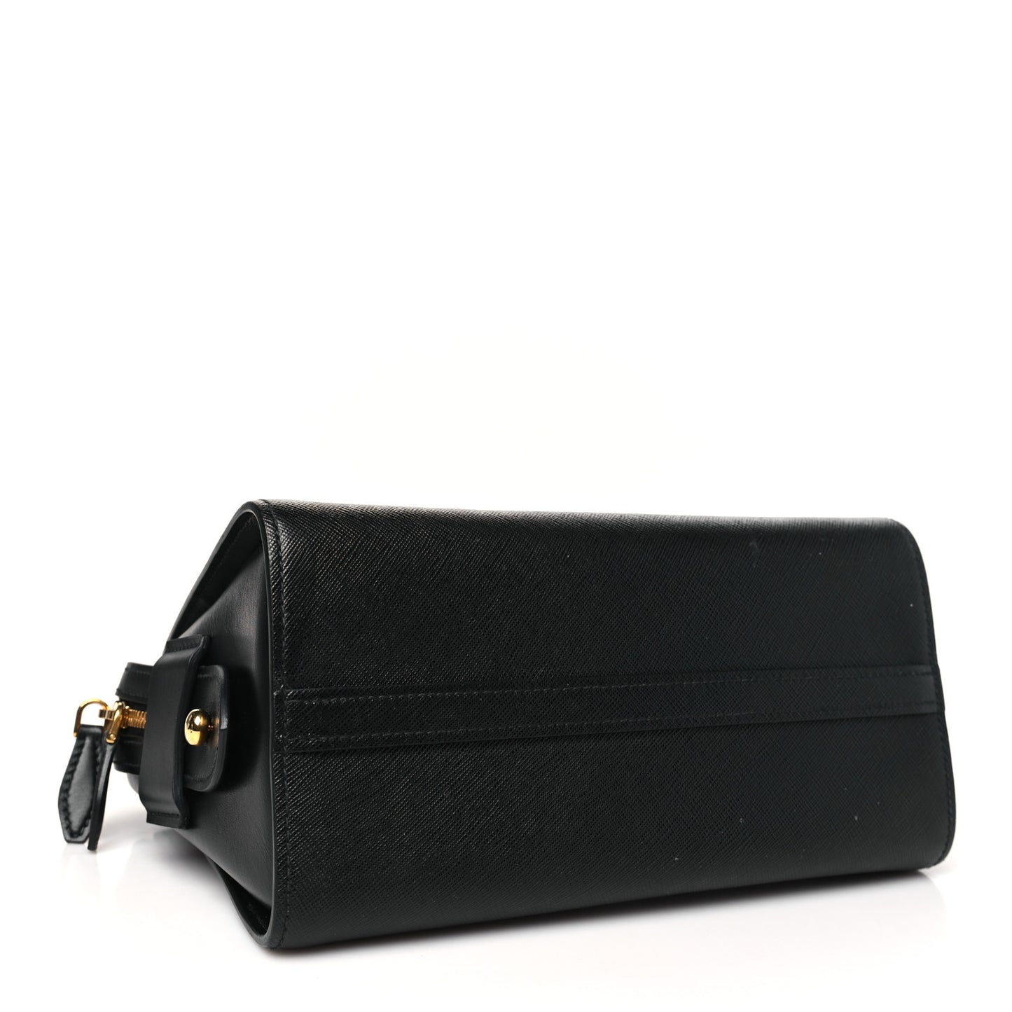 Saffiano Soft Calfskin Double Handle Satchel Black