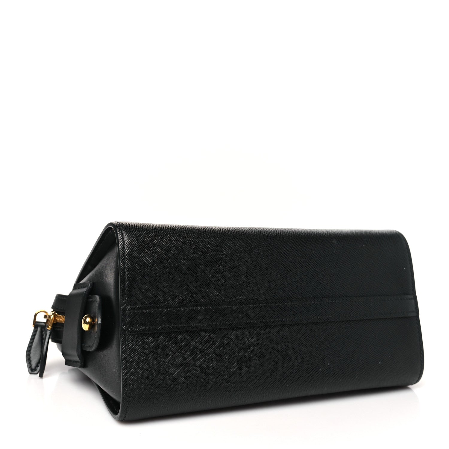 Prada Saffiano Soft Calfskin Double Handle Satchel Black 4 of 10