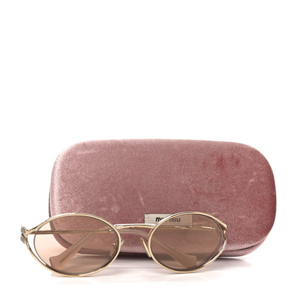 Miu Miu Metal Oval Sunglasses SMU52Y Gold 7 of 7