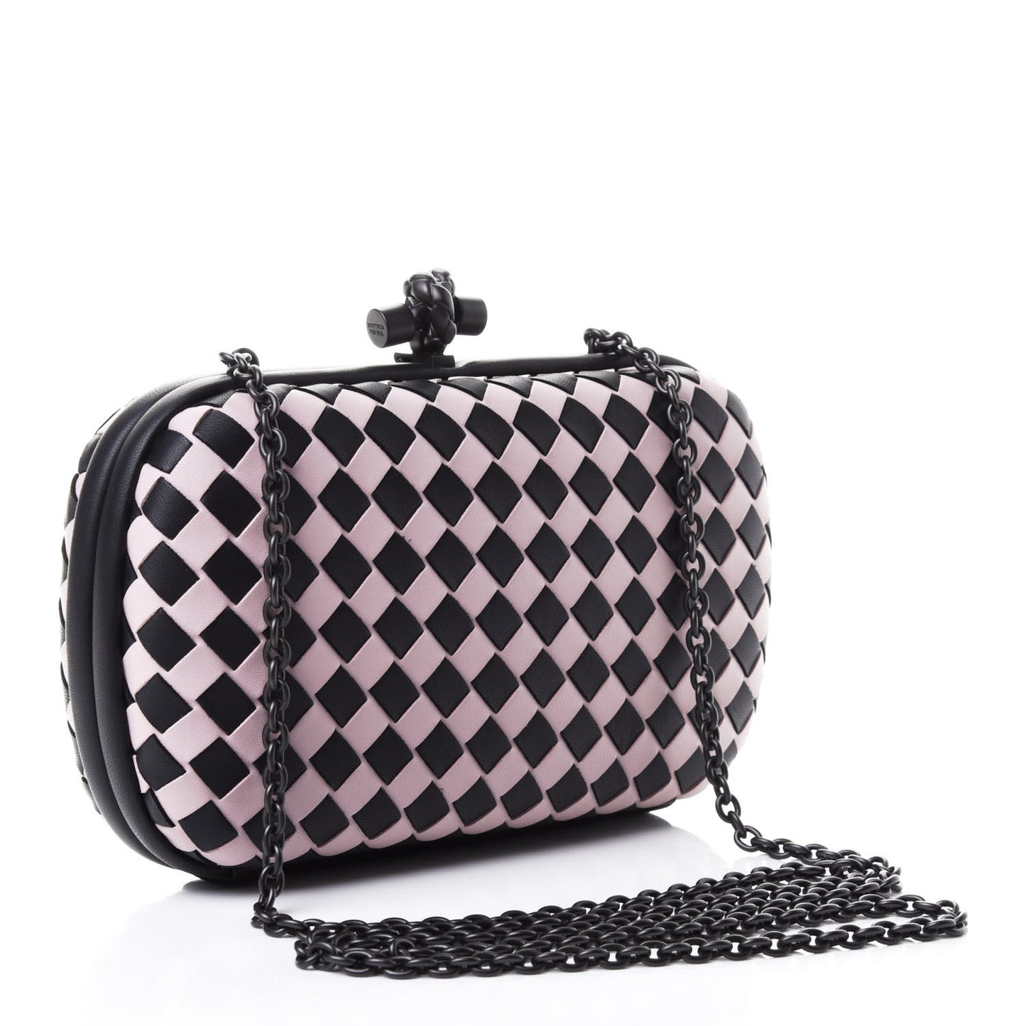 Intreccio Nappa Knot Clutch Black Pink Purple