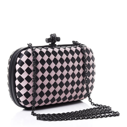 Bottega Veneta Intreccio Nappa Knot Clutch Black Pink Purple 2 of 4