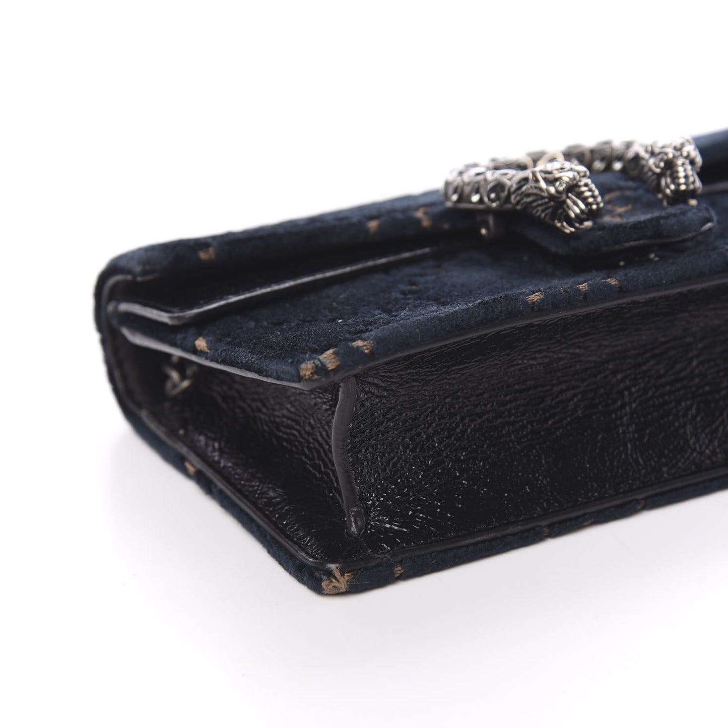 Velvet GG Monogram Super Mini Dionysus Shoulder Bag Blue Beige Black