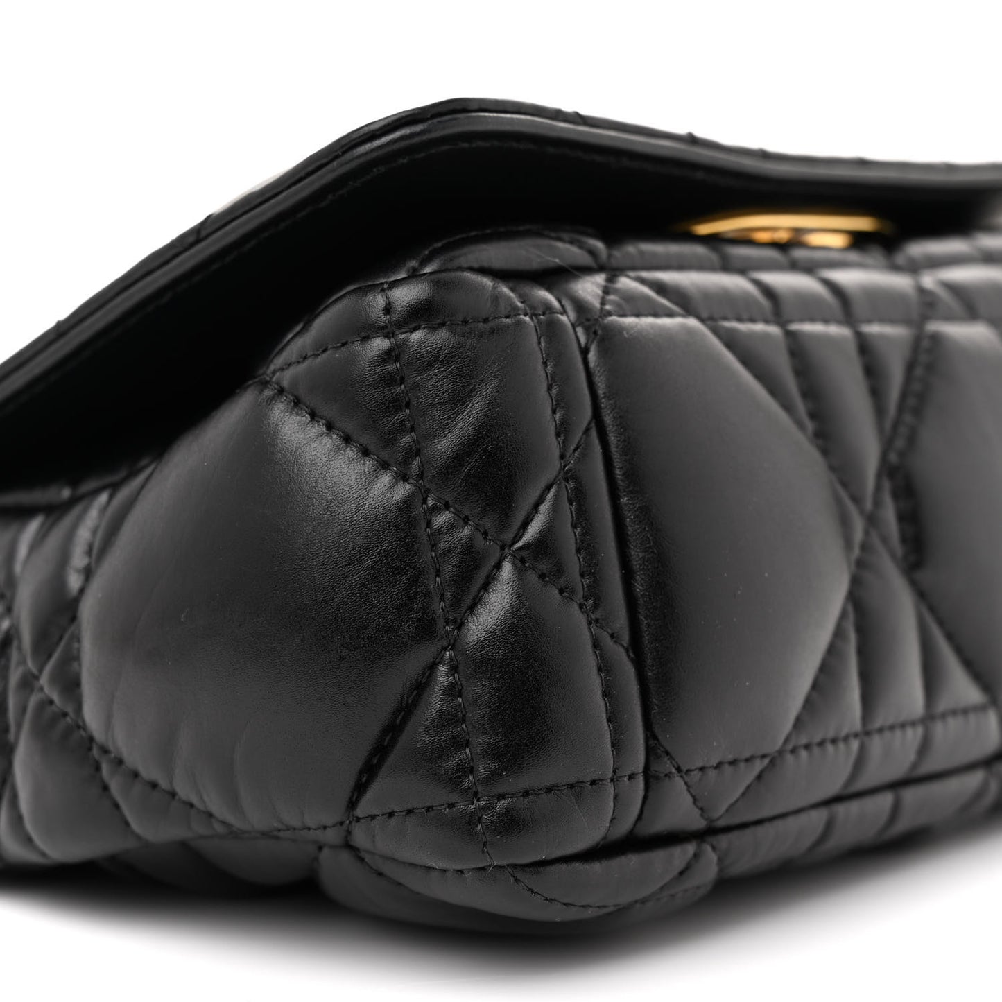 Calfskin Macrocannage Small Caro Bag Black