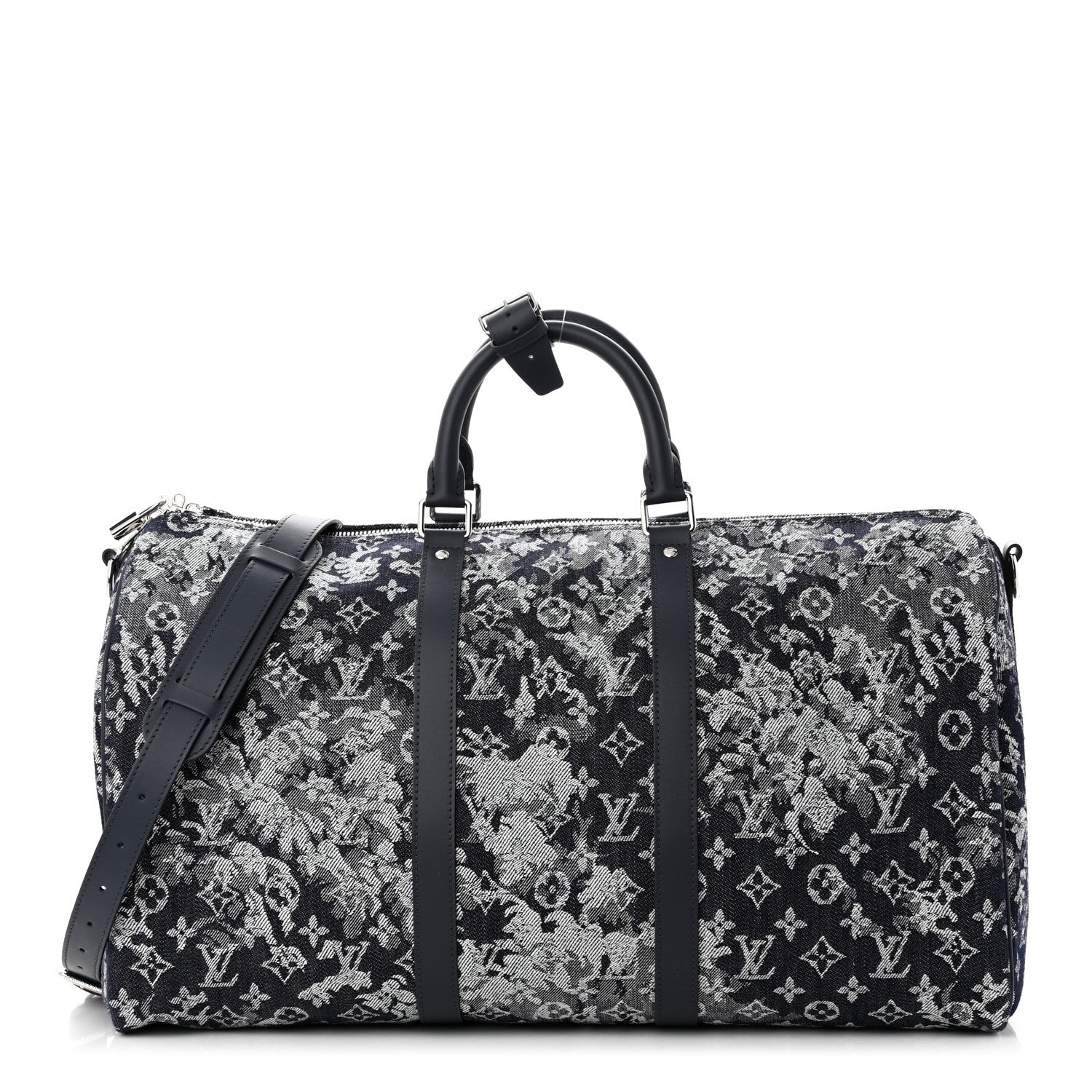 Louis Vuitton Monogram Tapestry Keepall Bandouliere 50 Bleu 1 of 10
