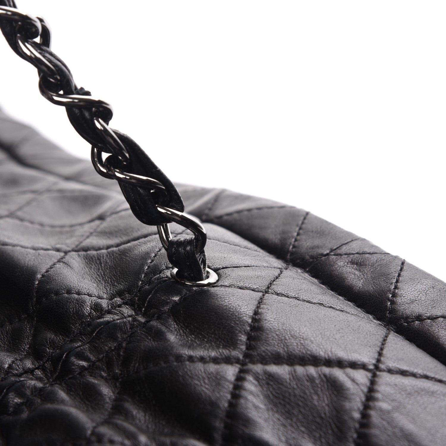 Chanel Lambskin East West Sharpei Shopping Tote Black 10 of 16