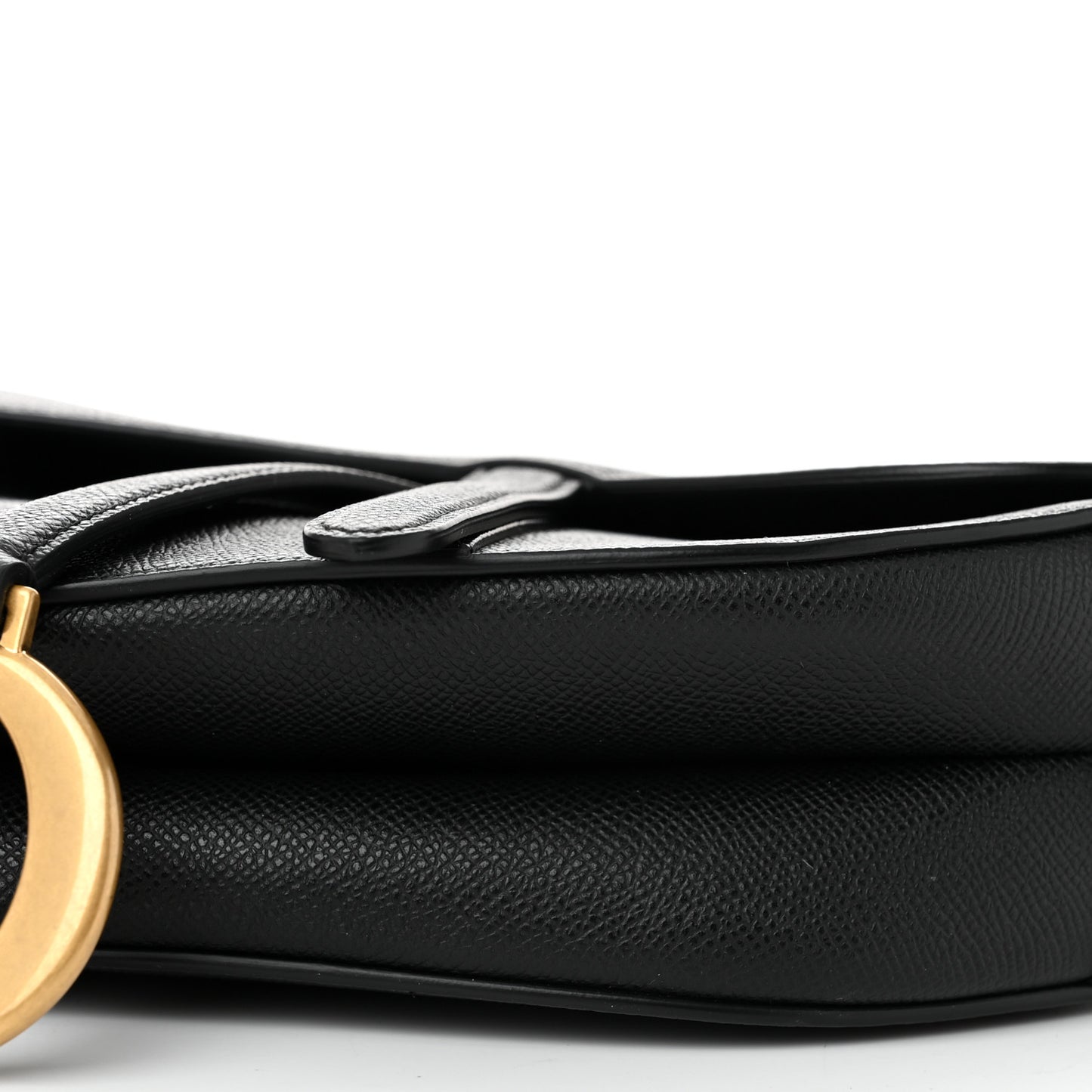 Grained Calfskin Saddle Bag Black
