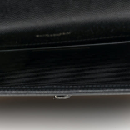 Saint Laurent Grain De Poudre Small Monogram Monochrome Kate Satchel Black 5 of 9