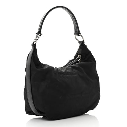 Prada Tessuto Nylon Saffiano Sacca Shoulder Bag Black 3 of 19