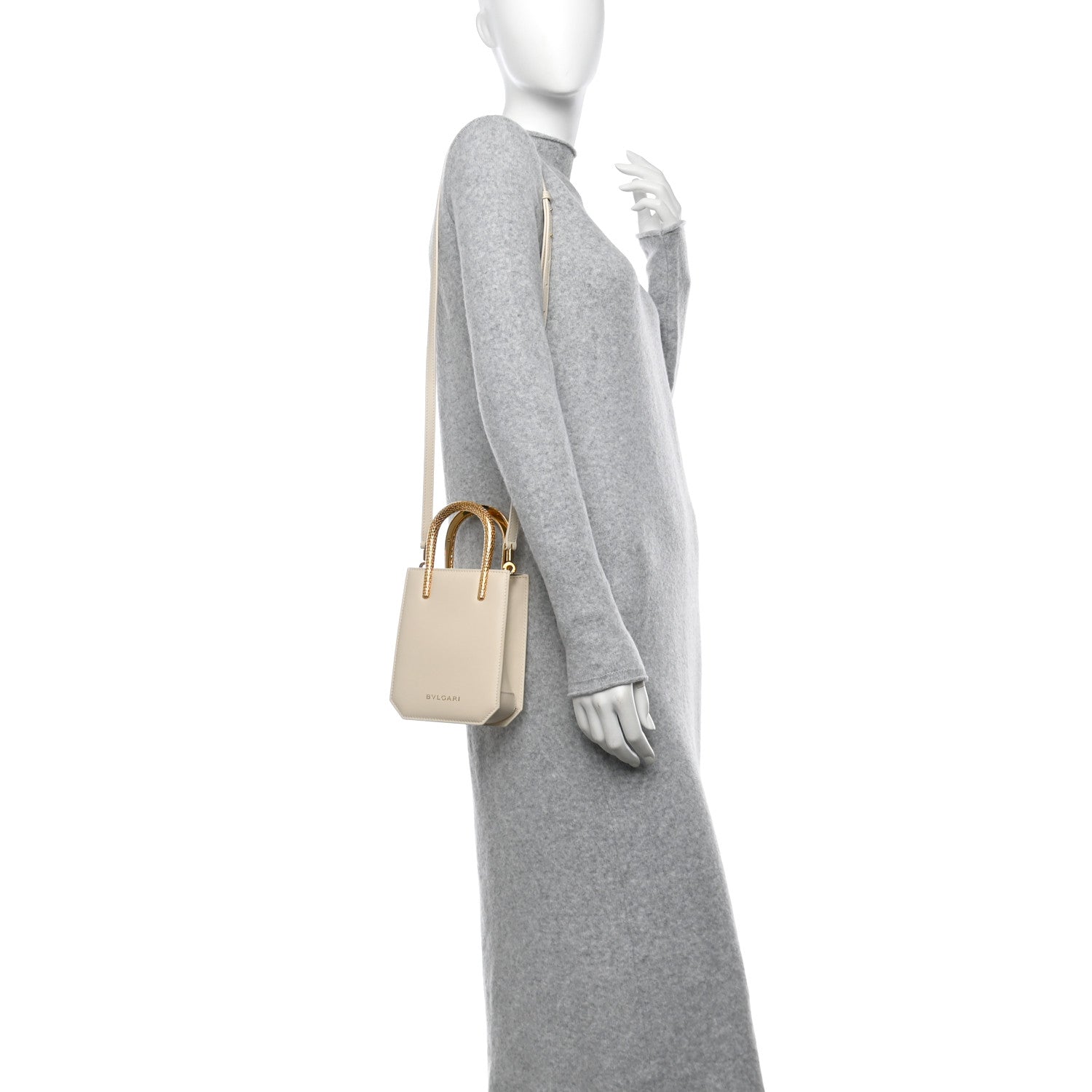 Bulgari Calfskin XS Serpentine Tote Ivory 2 of 9