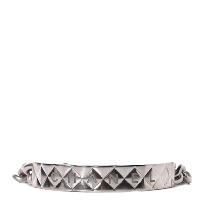Chanel Metal Logo Choker Necklace Silver 1 of 4