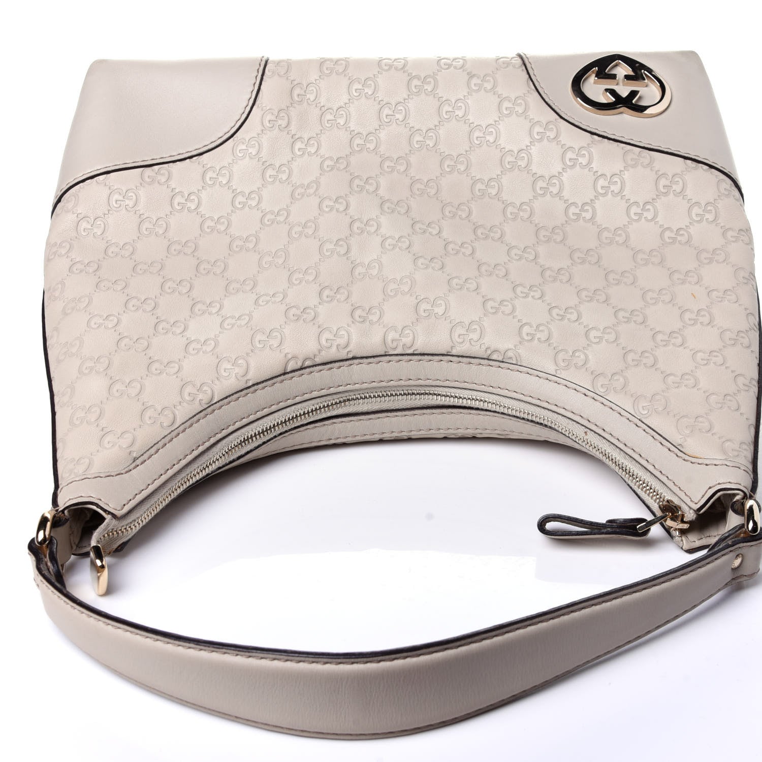 Gucci Guccissima Medium Lovely Heart Hobo Off White 12 of 13