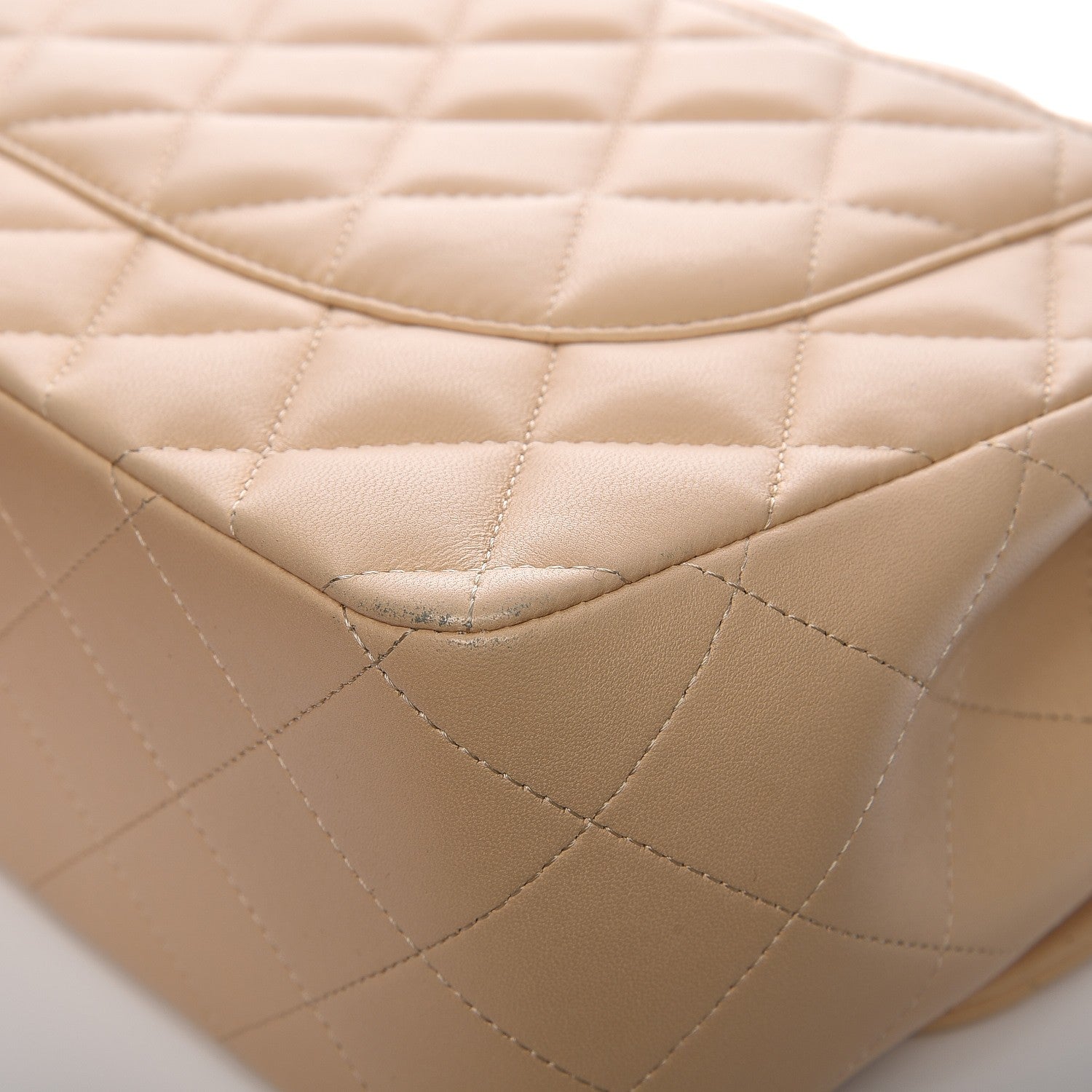 Chanel Lambskin Quilted Jumbo Double Flap Beige Clair 12 of 15