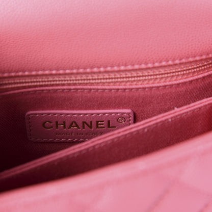 Chanel Caviar Lizard Embossed Quilted Mini Coco Handle Flap Pink 9 of 12