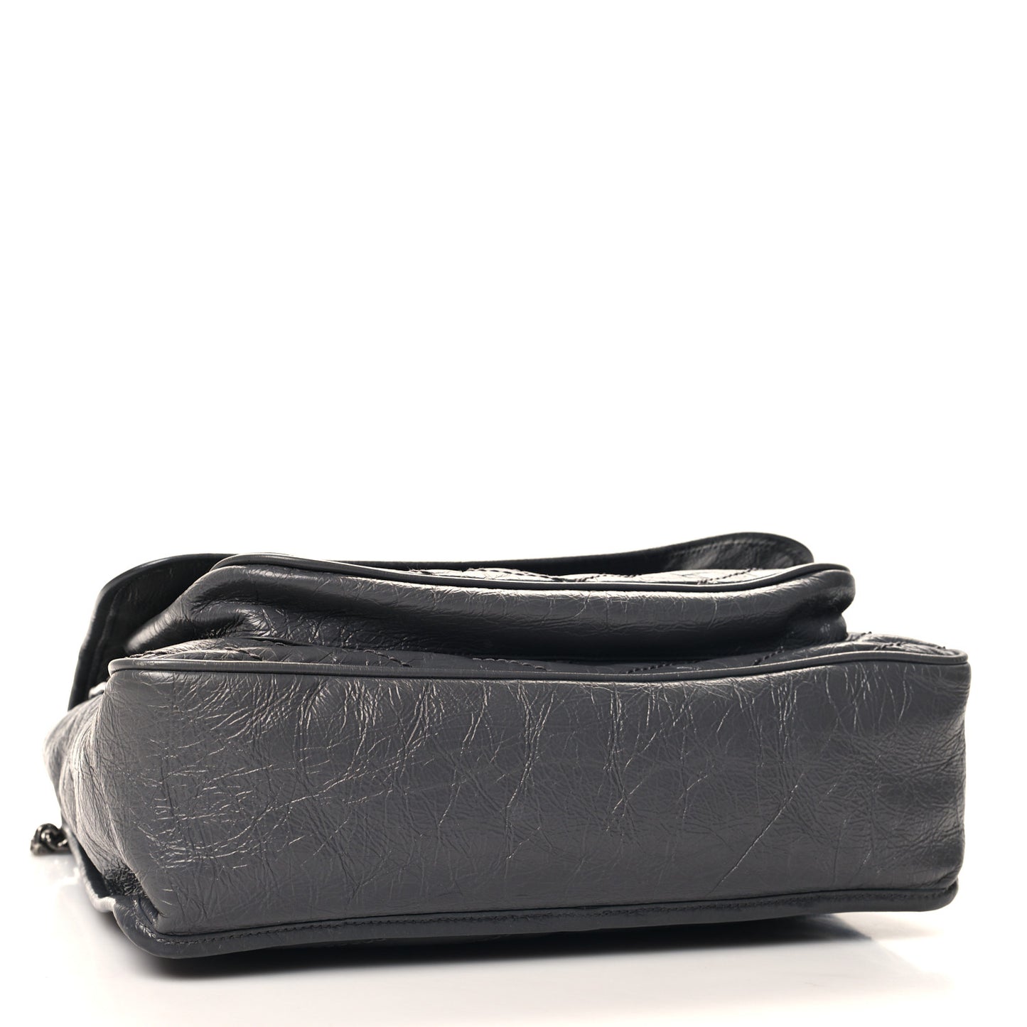 Crinkled Calfskin Matelasse Monogram Large Niki Chain Satchel Storm