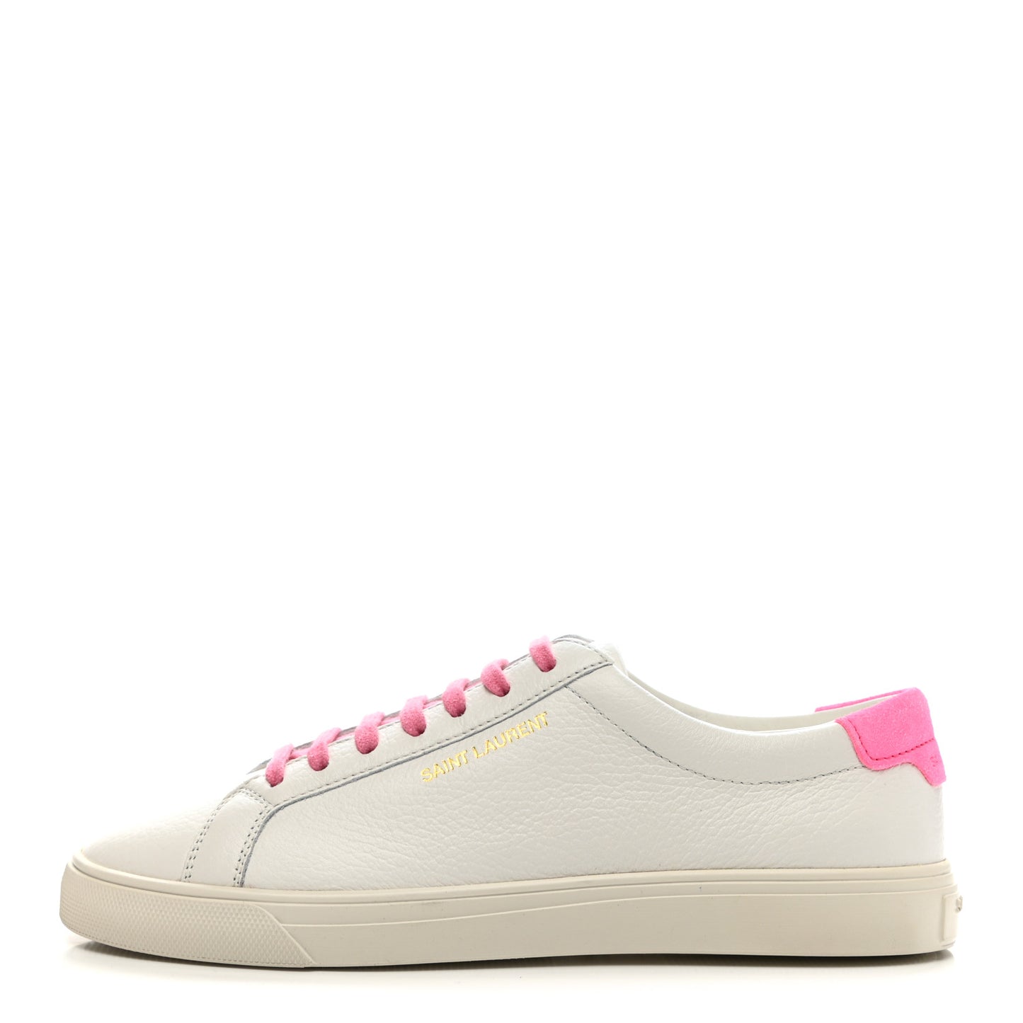 Grained Calfskin Andy Low Top Sneakers 38.5 White Pink