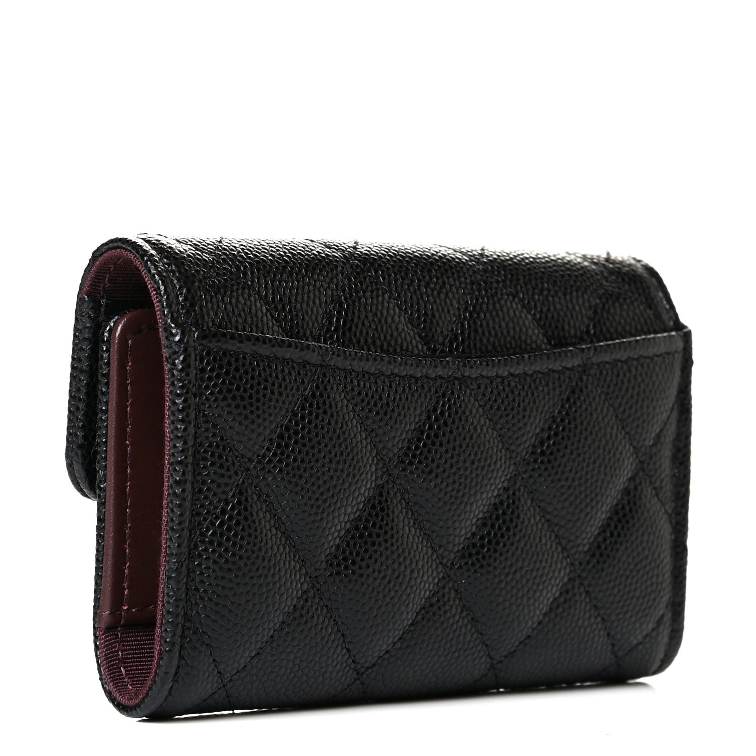 Chanel Caviar Quilted Classic 4 Key Holder Wallet Black 2 of 6
