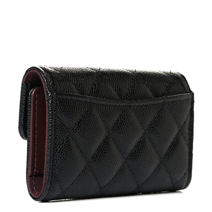Chanel Caviar Quilted Classic 4 Key Holder Wallet Black 2 of 6