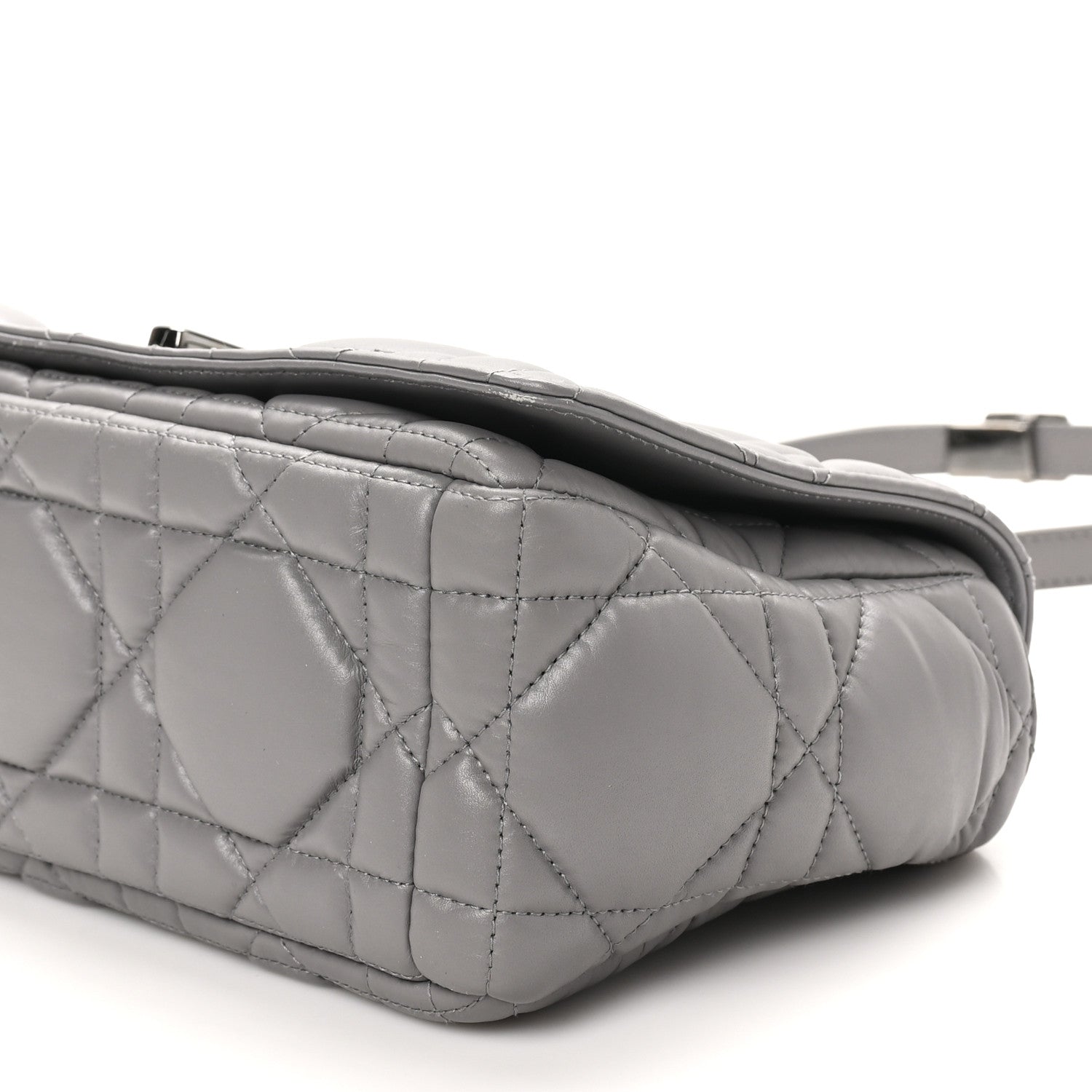 Christian Dior Calfskin Macrocannage Medium Caro Bag Iron Grey 10 of 11