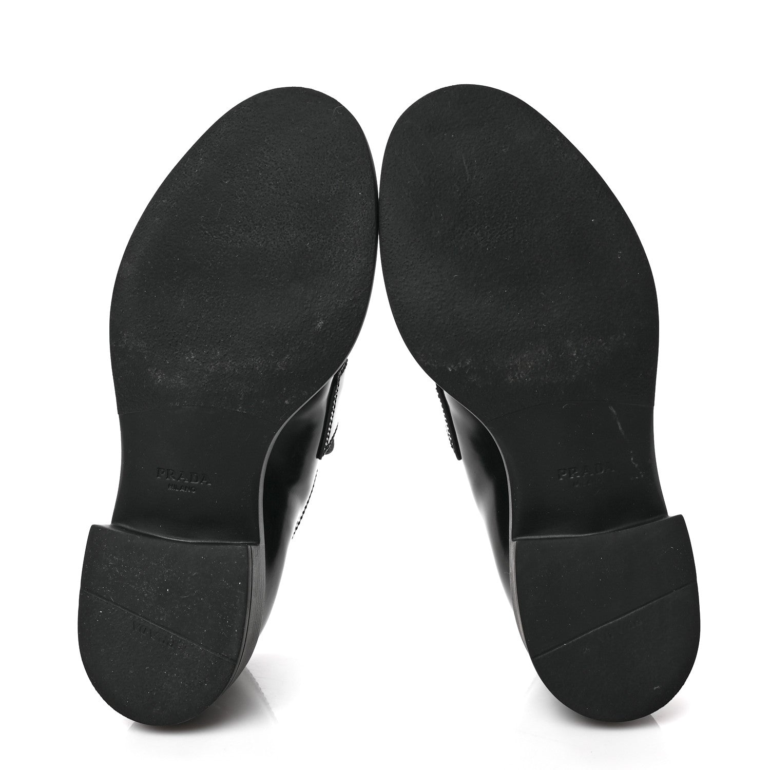 Prada Spazzolato Metal Triangle Logo 50mm Loafers 36.5 Black 5 of 8