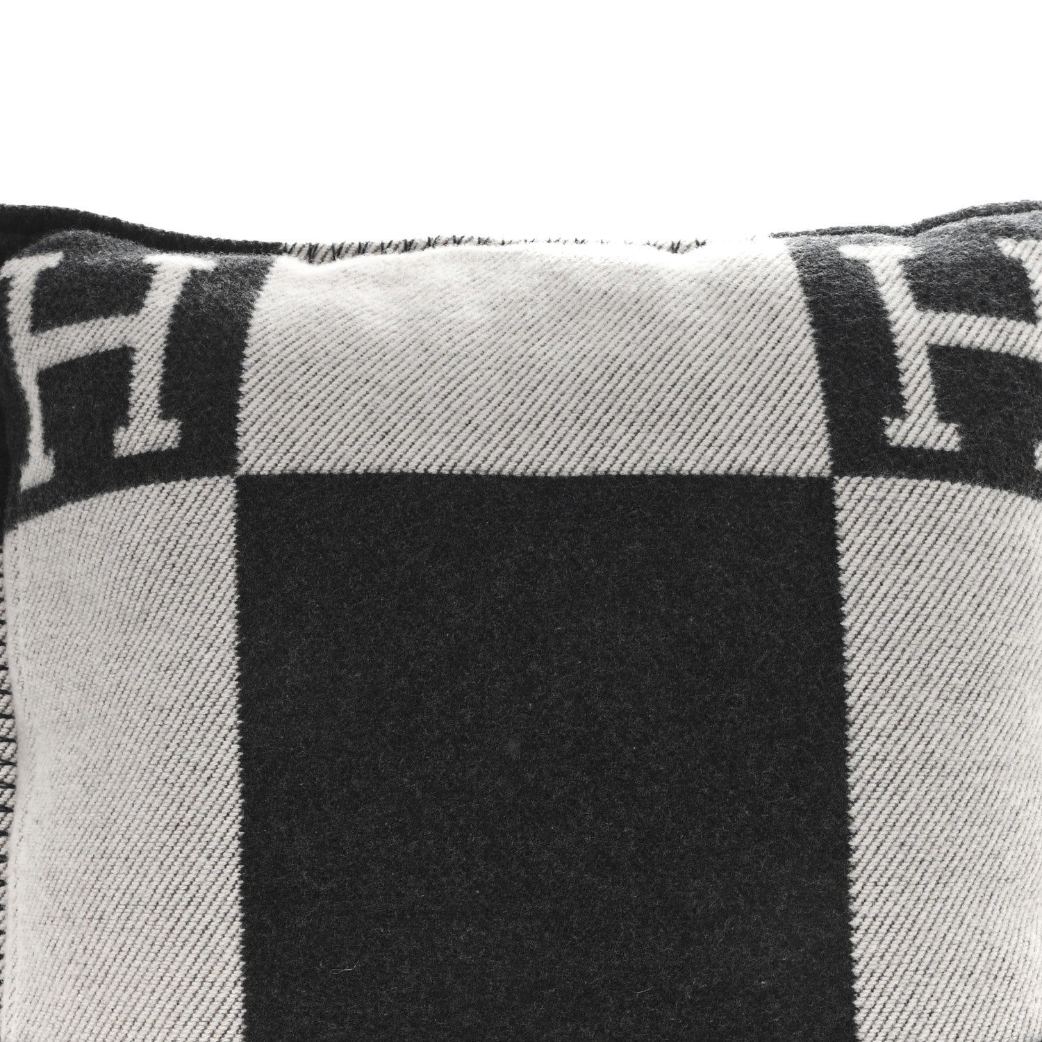 Hermes Wool Cashmere Avalon Pillow PM Ecru Gris Fonce 2 of 3