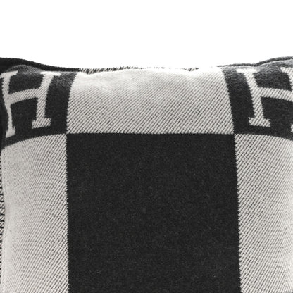 Hermes Wool Cashmere Avalon Pillow PM Ecru Gris Fonce 2 of 3