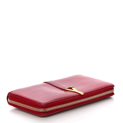 Saint Laurent Calfskin Classic Y Ligne Zip Around Wallet Red 4 of 21
