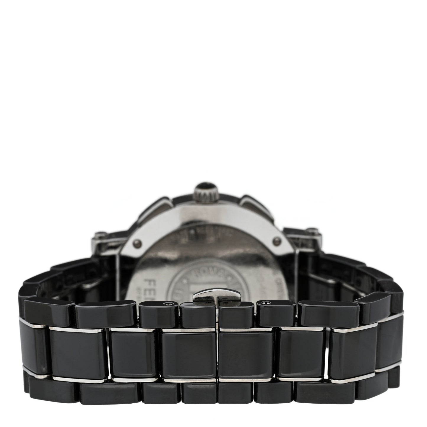 Stainless Steel Ceramic 38mm Chronograph Quartz Watch Black