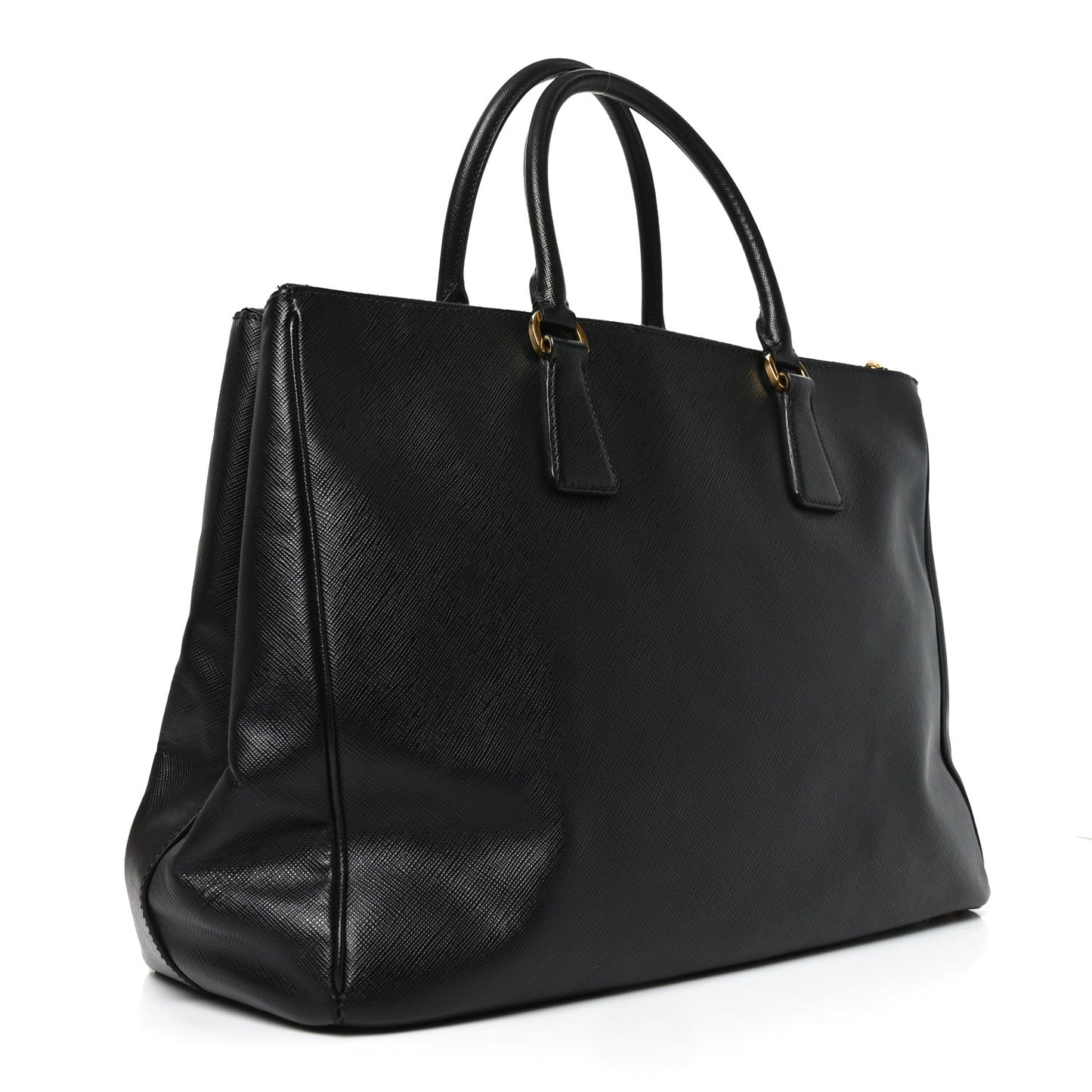 Saffiano Lux Large Galleria Double Zip Tote Black