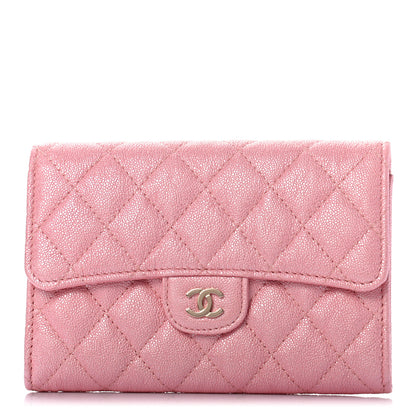 Chanel Iridescent Caviar Quilted Medium Flap Wallet Rose Pink 1 of 8