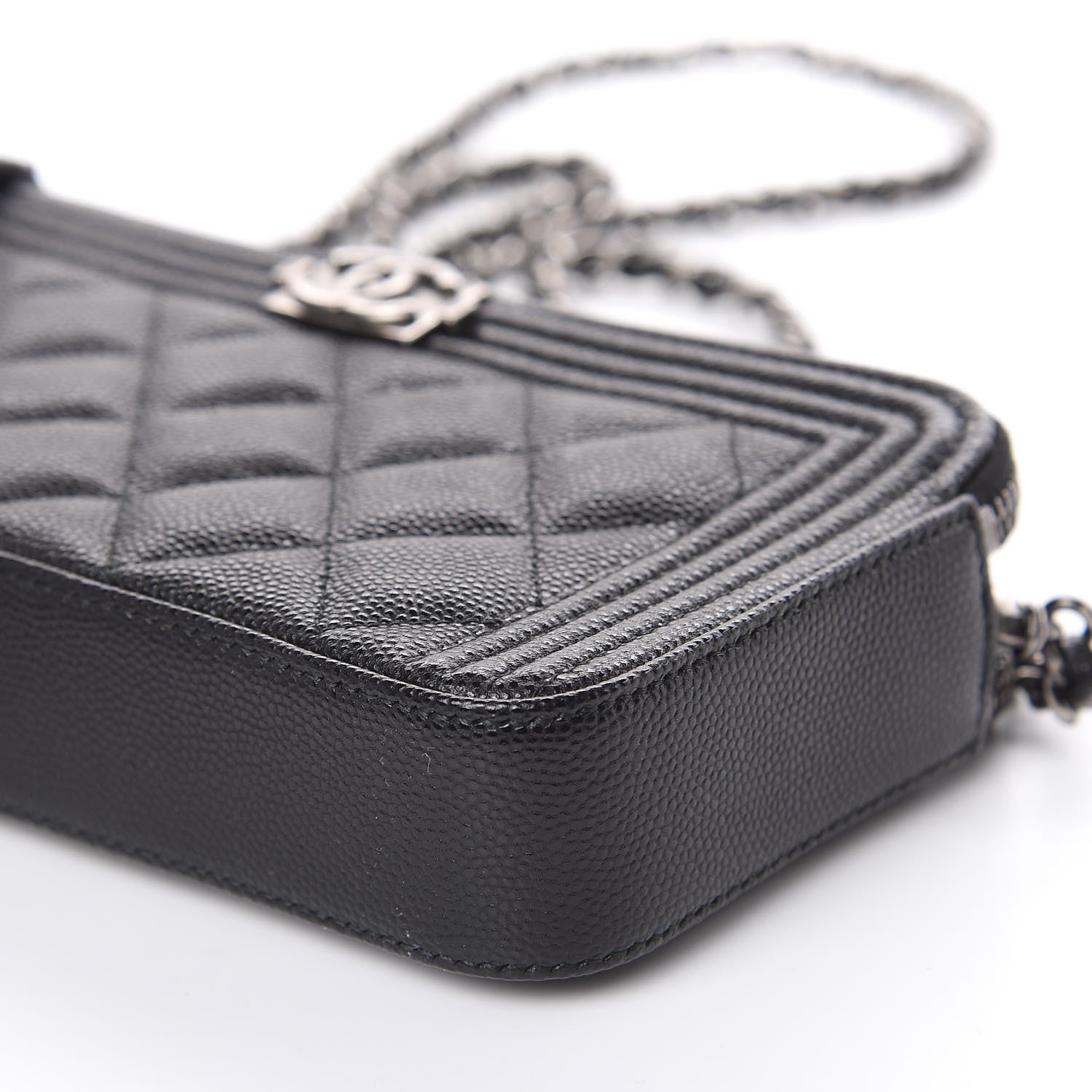 Chanel Caviar Quilted Small Boy Clutch With Chain Black 11 of 11
