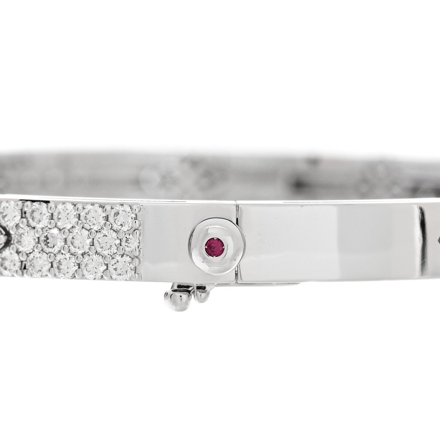 18K White Gold Diamond Love in Verona Pave Bangle Bracelet