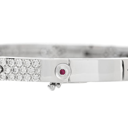 Roberto Coin 18K White Gold Diamond Love in Verona Pave Bangle Bracelet 5 of 6