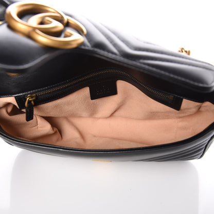Gucci Calfskin Matelasse Small GG Marmont Shoulder Bag Black 5 of 7