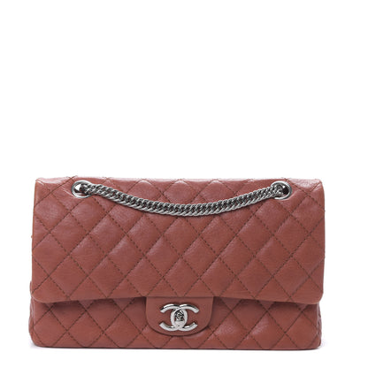 Chanel Glazed Lambskin Quilted Medium Double Flap Bijoux Chain Dark Orange 1 of 9