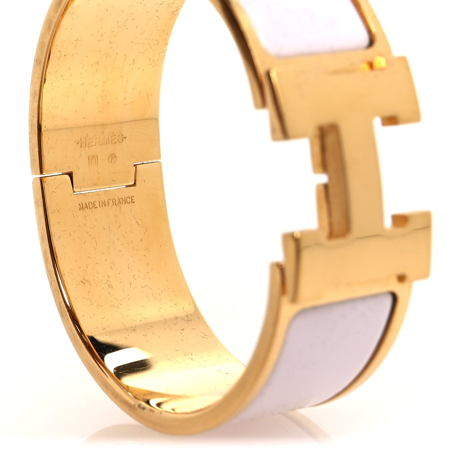 Hermes Enamel Wide Clic Clac H Bracelet PM Rose Poudre 4 of 5