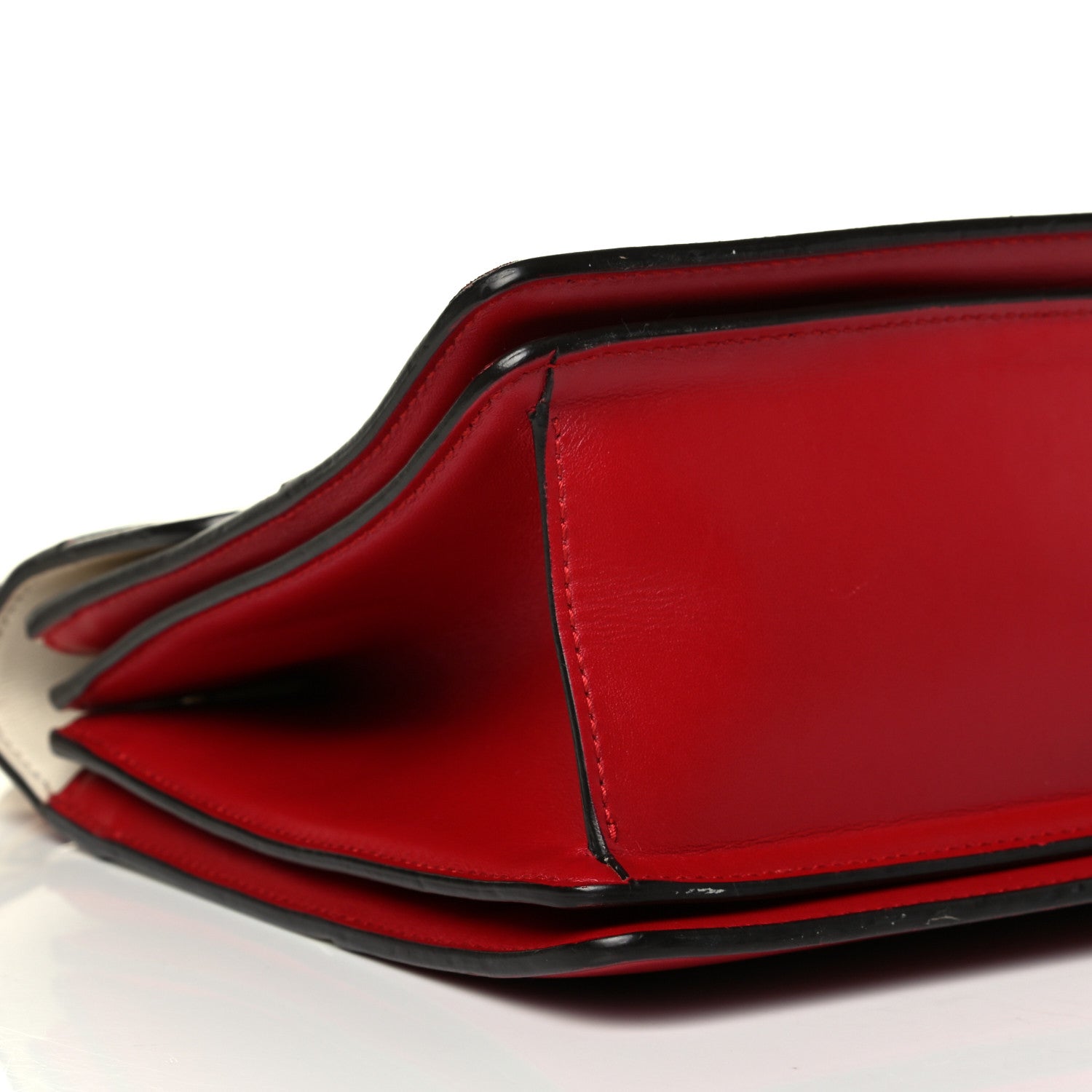 Gucci Calfskin Sylvie Web Small Queen Margaret Top Handle Bag Hibiscus Red Mystic White 6 of 8