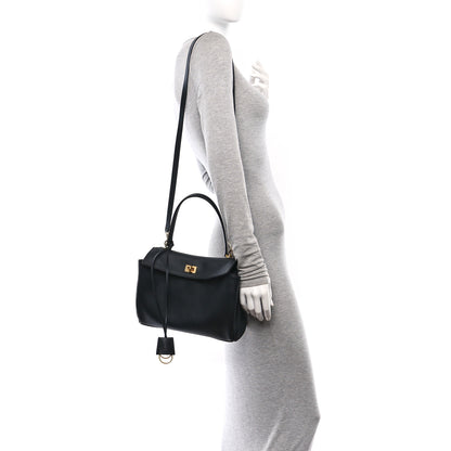 Balenciaga Natural Smooth Calfskin Small Rodeo Top Handle Handbag Black 2 of 9